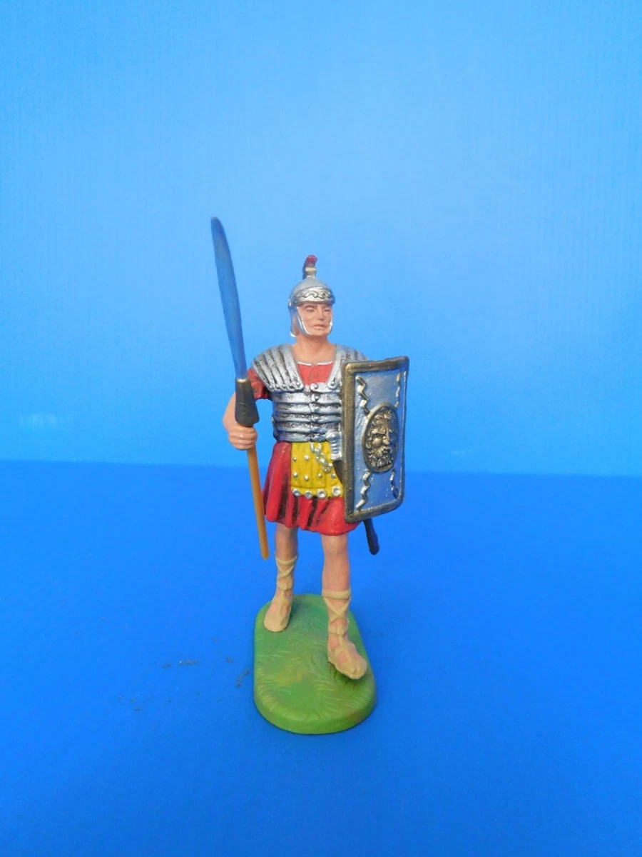 Cavalier romain en plastique ELASTOLIN (années 1960