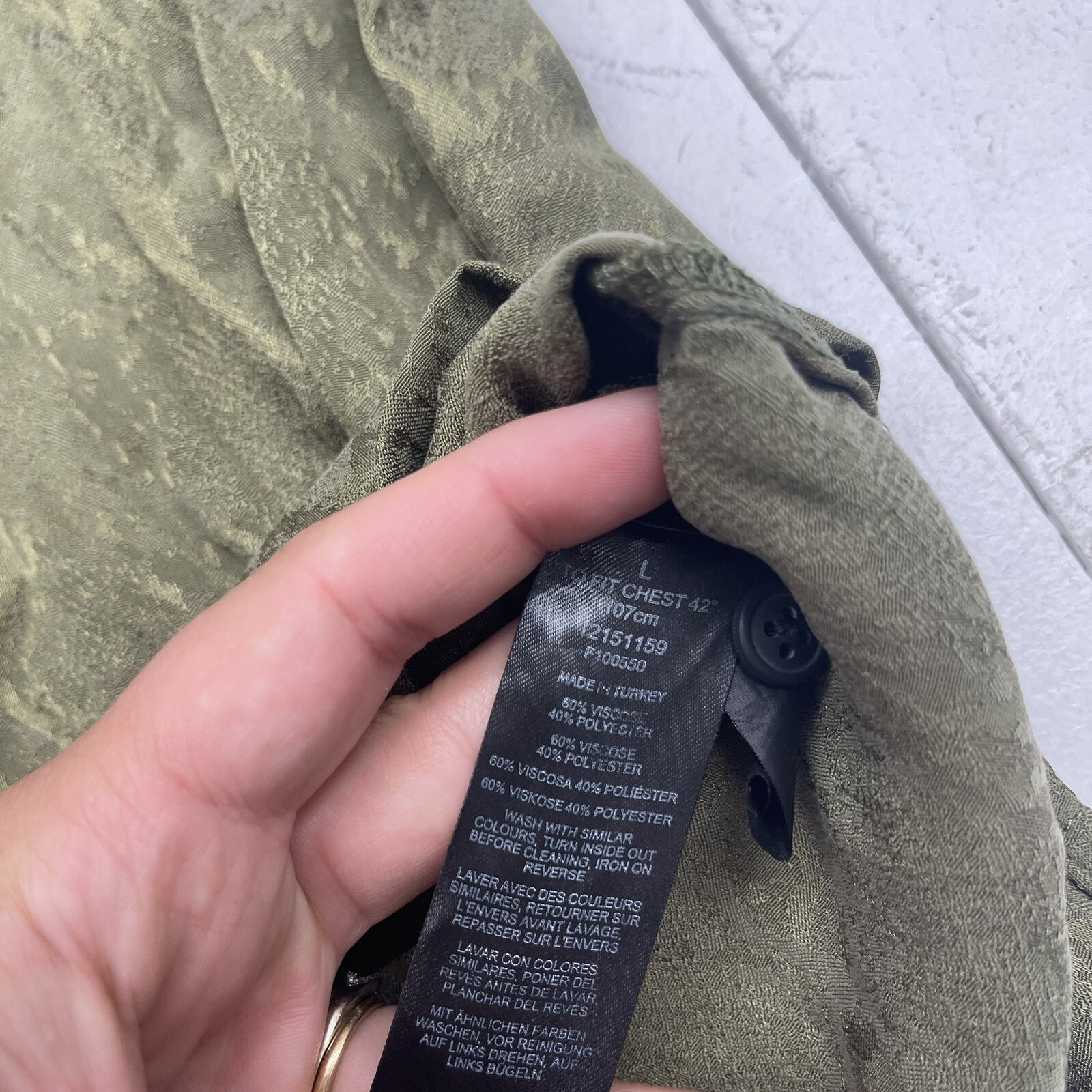 ASOS Green Python Print Short Sleeve Button Up Me… - image 3