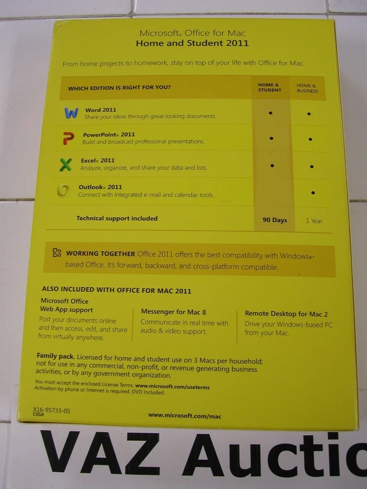 MS Microsoft Office MAC 2011 Home and Student Family Pack For 3PCs =NEW Retail= - Image 4 of 4