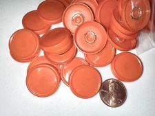 50 Large Orange Medication Vial Caps For Badge Reels, Art Projects & Crafts