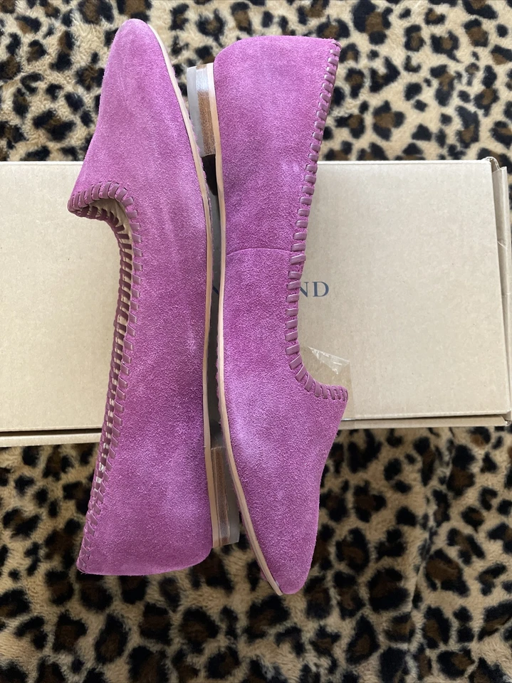 LANDS’ END Vanessa Whipstitch 野兰绒面革平底鞋女式美国 10M — 第 4/4 张图片