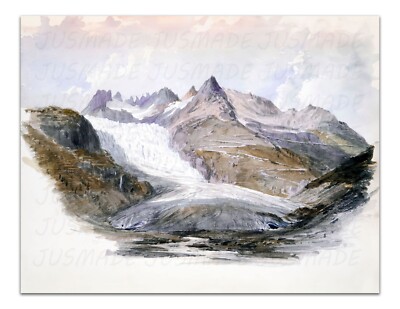 John Singer Sargent RHONE GLACIER 1870 Vintage Painting 17x22'' Premium Art Print