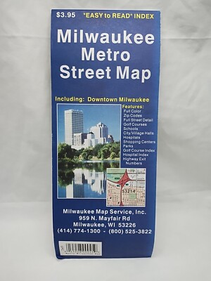 1999 Easy To Read Index Milwaukee Metro Street Map