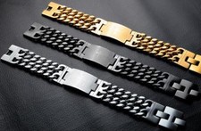 Vintage bible cross titanium bracelet stainless steel Fashion men ID Bangle 21cm