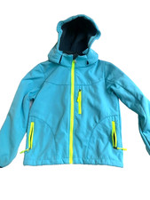 Free Country Jacket Boys Blue Softshell Hooded Water Resistant Zip-Size 130 7/8