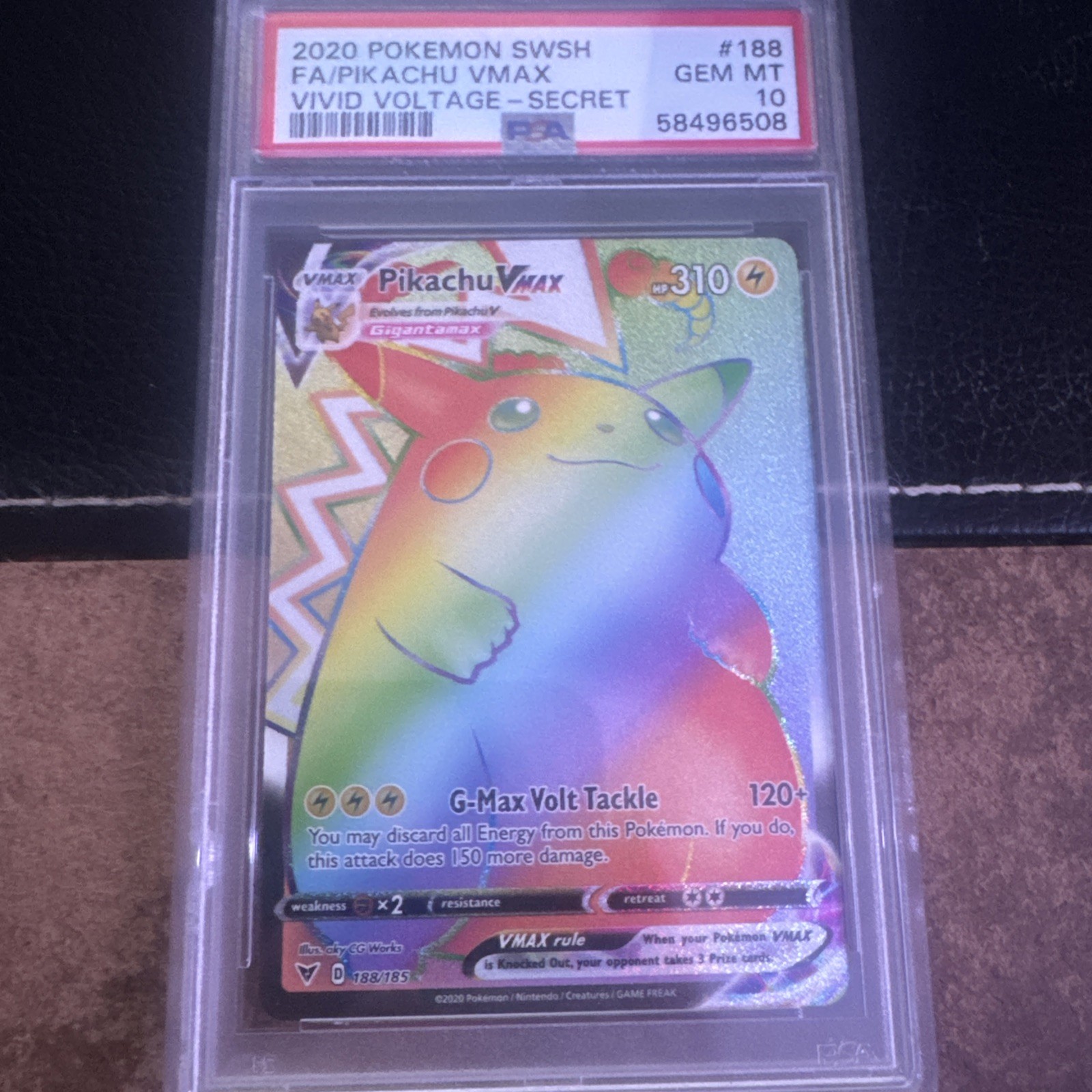 ⚡️Pokemon Pikachu VMAX 188/185 Secret Rainbow Rare Vivid Voltage PSA 10⚡️