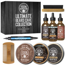 Ultimate Beard Care Collection - Gifts for Men Includes Oil, Balm, Brush, Comb a