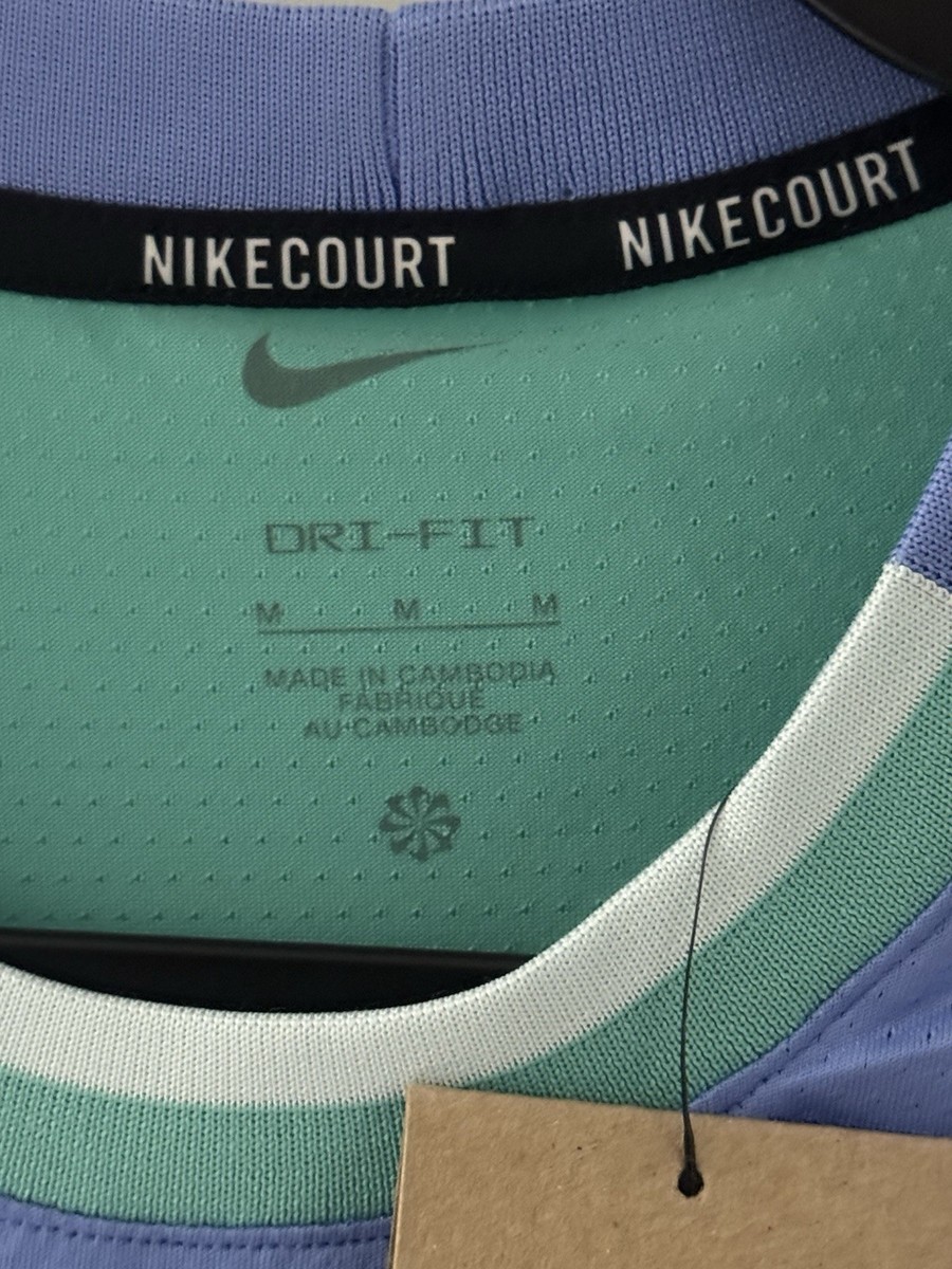 Nike Court Advantage Dri-Fit Tennis Shirt Blue Green FD5319-494