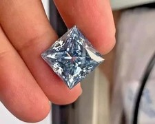 AAA 5 Ct Princess Cut Blue Moissanite Loose Gemstone D Grade VVS1