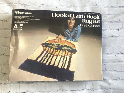 Vtg 1970's Vogart Hook-It Rug Kit Treescape #4705 Latch Hook 24”x36” Open Box