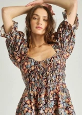 Free People Show Me Love Romper Shorts Bohemian Cottagecore Prairie Festival XS
