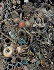 Vtg Mod Silver-Tone Costume Jewelry Lot Estate Find Wearable Resell Crafts 4 lbs