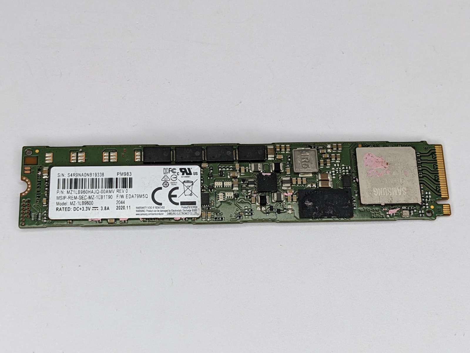 Samsung PM983 960GB/1TB NVMe PCIe 3.0 M.2 22110 SSD MZ-1LB9600 MZ1LB960HAJQ READ