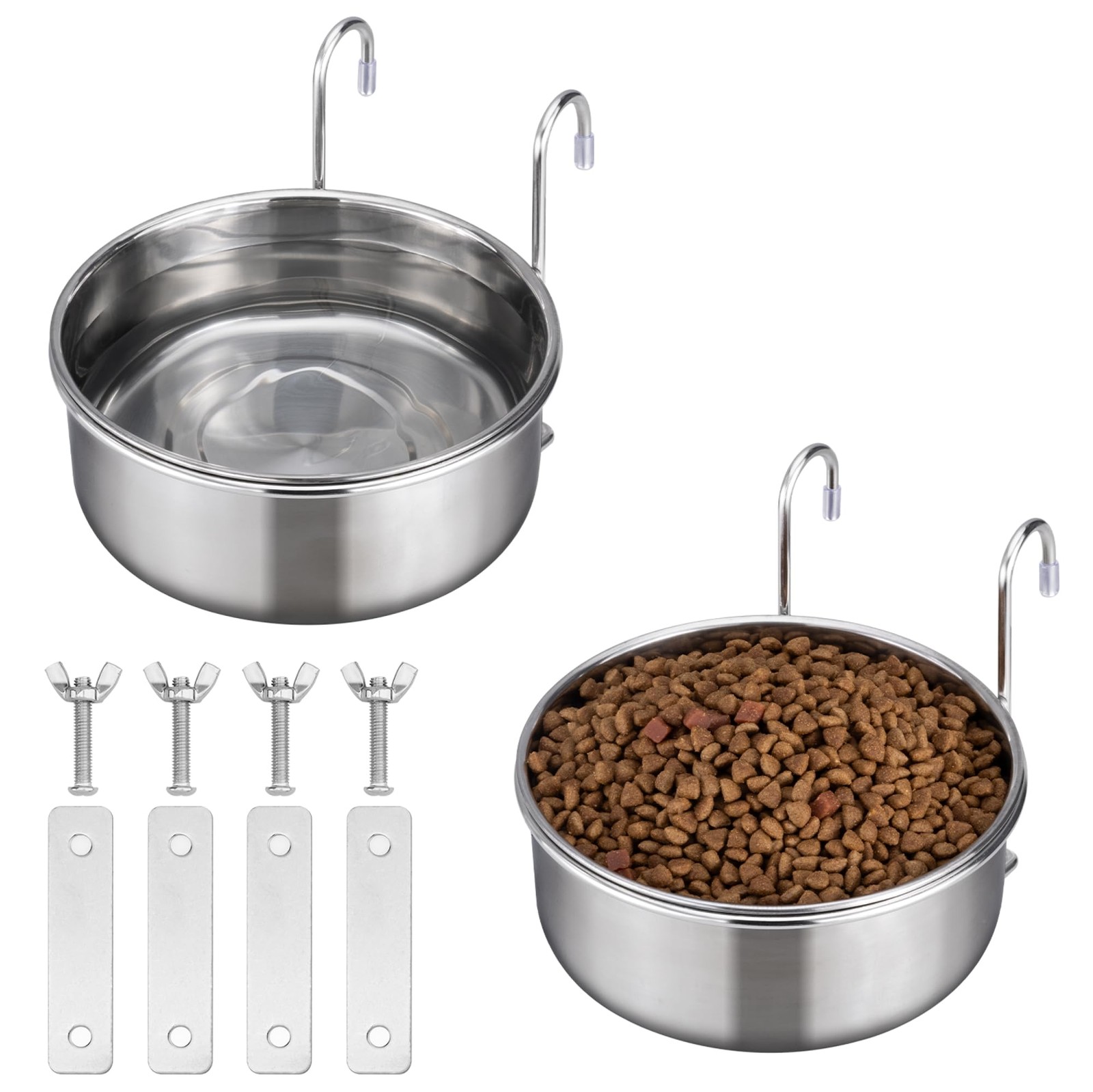 Navaris Ciotole per Gatti e Cani - 2x Ciotola per Acqua e Cibo Ø 14 x 5,5 cm -