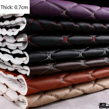 100x158cm Faux Leather Fabric PVC Sponge Car Interior Upholstery Material Quilte