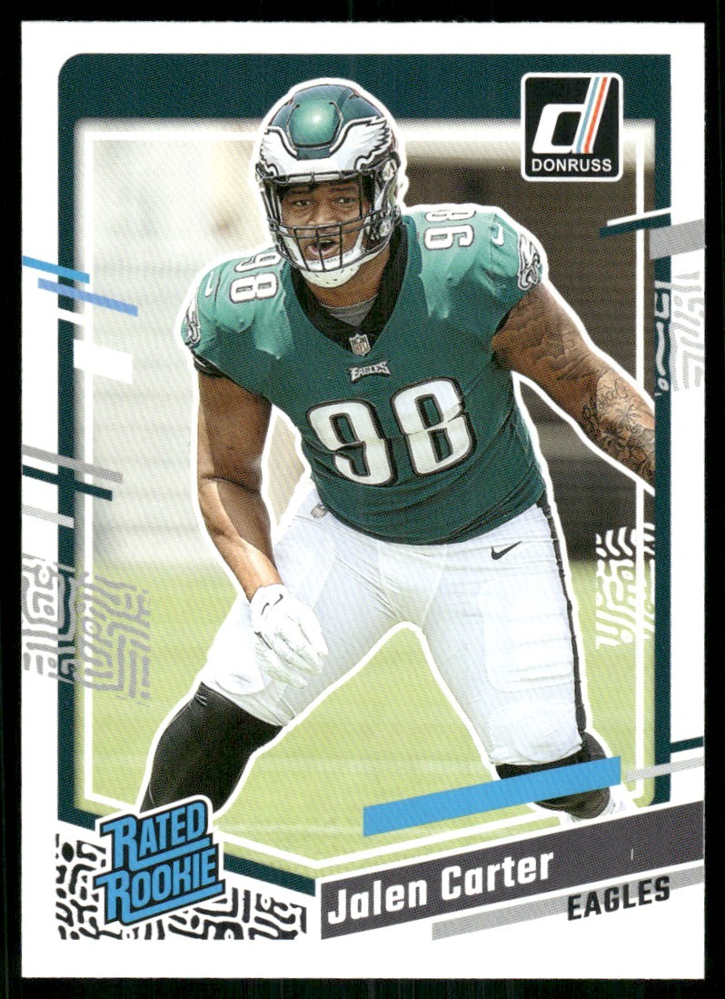 Jalen Carter Philadelphia Eagles #381 2023 Donruss Rated Rookie Football Card
