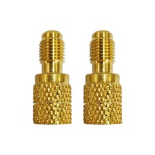 2pcs R410a Mini Split AC HVAC Charging Vacuum Adapter 5/16" to 1/4" w/Valve Core