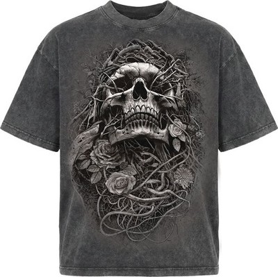 Spiral T-Shirt Herren Acid reaper - Box T-Shirt Acid Wash grau