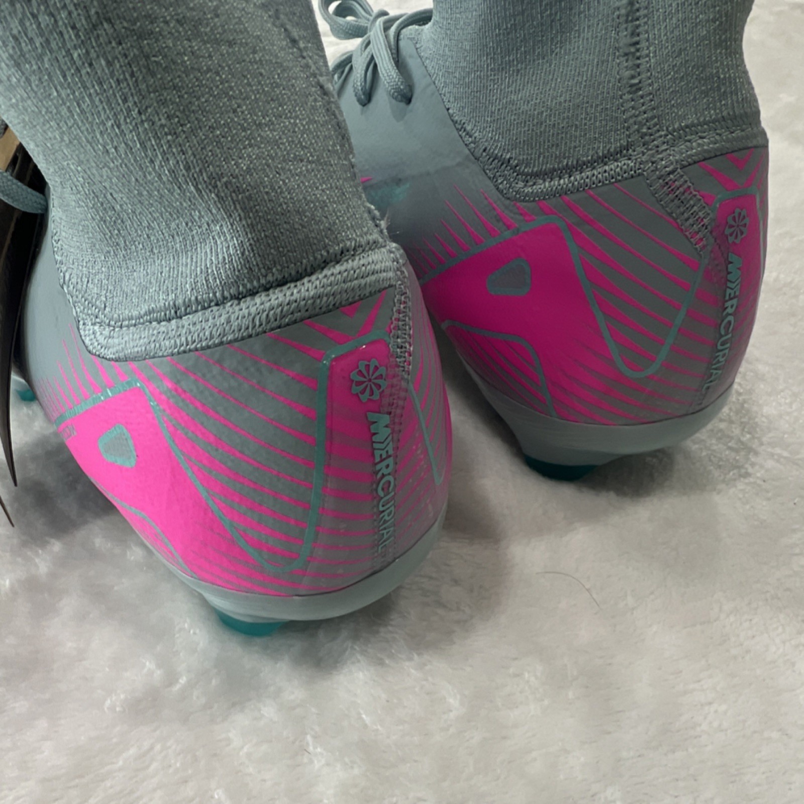 Nike Mercurial Football Cleats Gray Pink Superfly 10 Pro FG size 11 men’s thumbnail 5