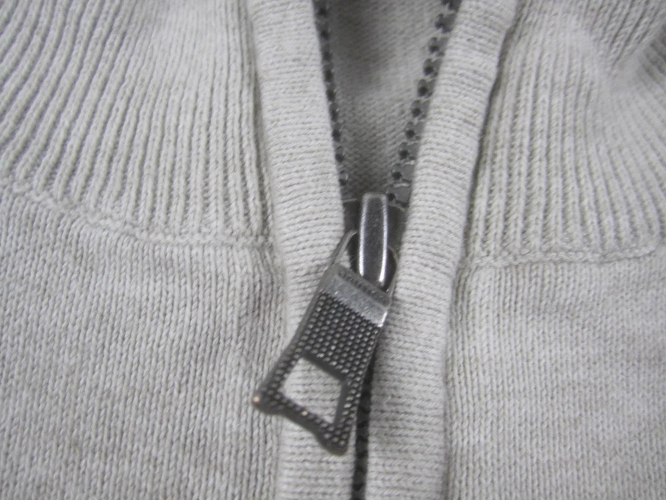 Suéter Nautica Para Hombres 4XLT Gris 1/4 Cremallera Cuello Simulado Grande Alto Algodón Pullover Logo Foto 4 de 4