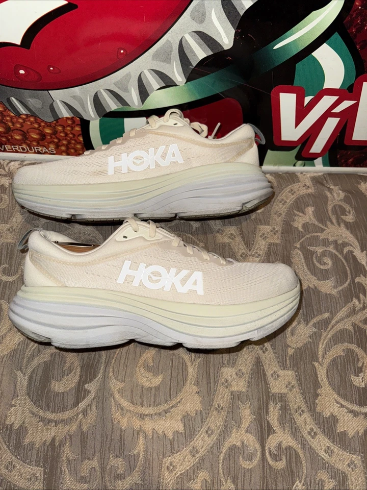 Zapatillas deportivas Hoka One One Bondi 8 para hombre talla 10D gris claro 1123202O2 Foto 4 de 4