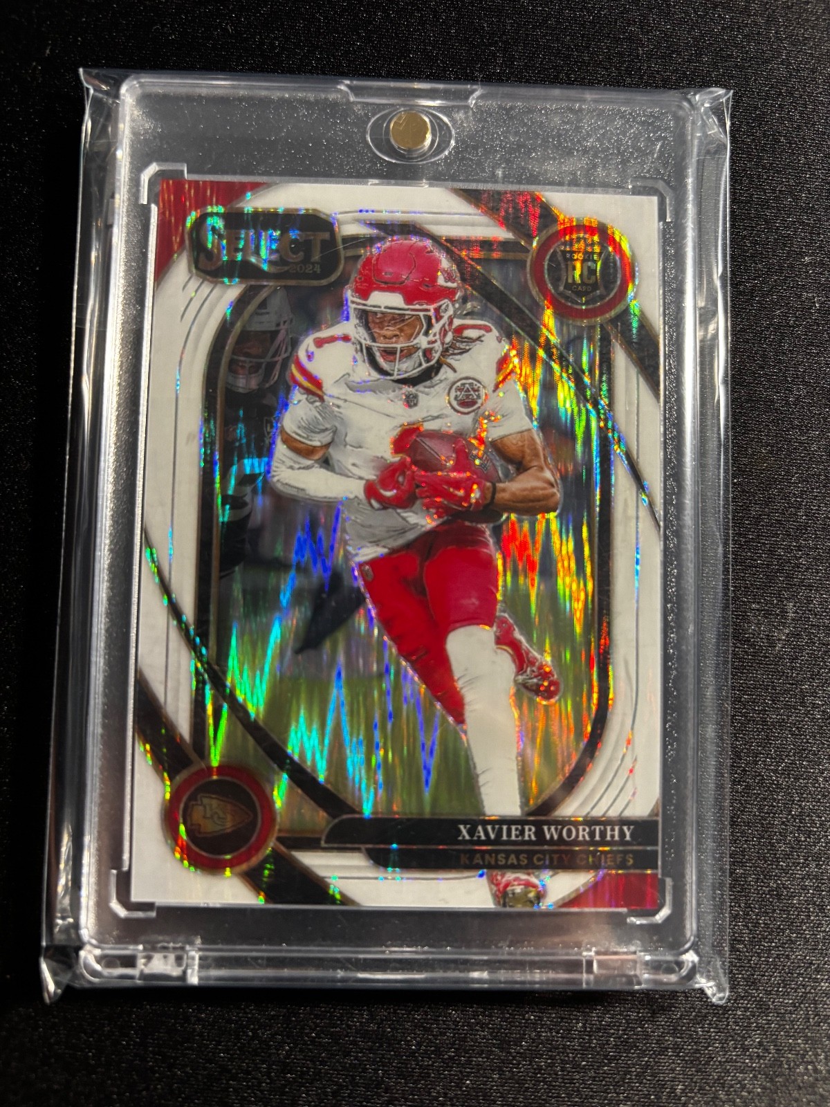 Xavier Worthy 2024 Select #119 Premier Level White Shock /199 Rookie