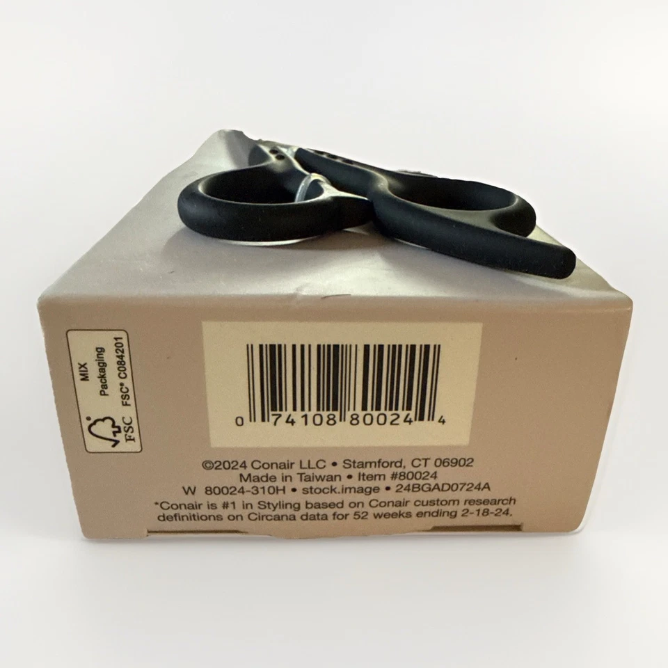 Набор для самостоятельной стрижки Conair Trim & Style 7 дюймов парикмахерские ножницы черная ручка + плащ - Изображение 3 из 3