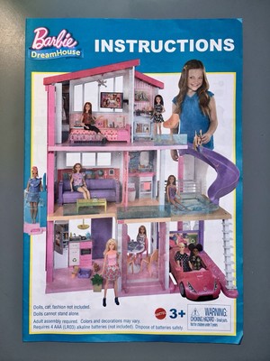 Mattel 2017 Barbie Dream House OriginaI Instructions Booklet Manual Setup Guide