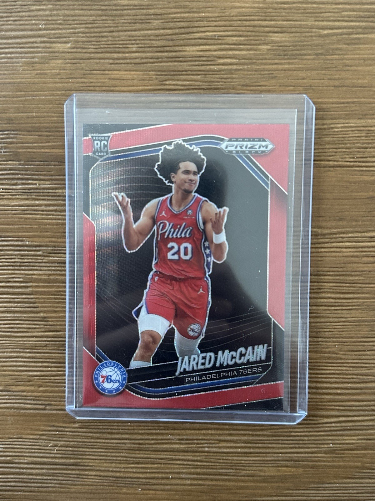 2024-25 Panini Prizm Black Jared McCain Red Wave Prizm Rookie RC #80