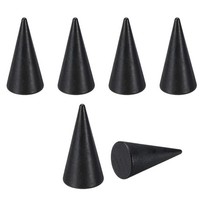 Holzkegel-Ringhalter, 6 StüCk Holz Schmuck Display StäNder, Schwarz (50X25Mm)