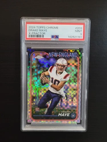 2024 Topps Chrome X-fractor #203 Drake Maye RC PSA 9 Patriots MINT