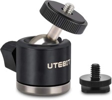 Mini Ball Head, Tripod Head with 1/4" hot Shoe, 360  Rotatable Ball Heads Cam...