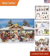3 Pcs Metal Christmas Outdoor Nativity Scene Set Large Holy Family Outdoor Decor