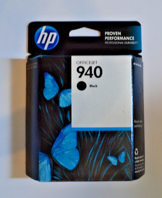 HP 940 Black Ink Cartridge Genuine OEM OfficeJet Sealed C4902AN NEW NOS