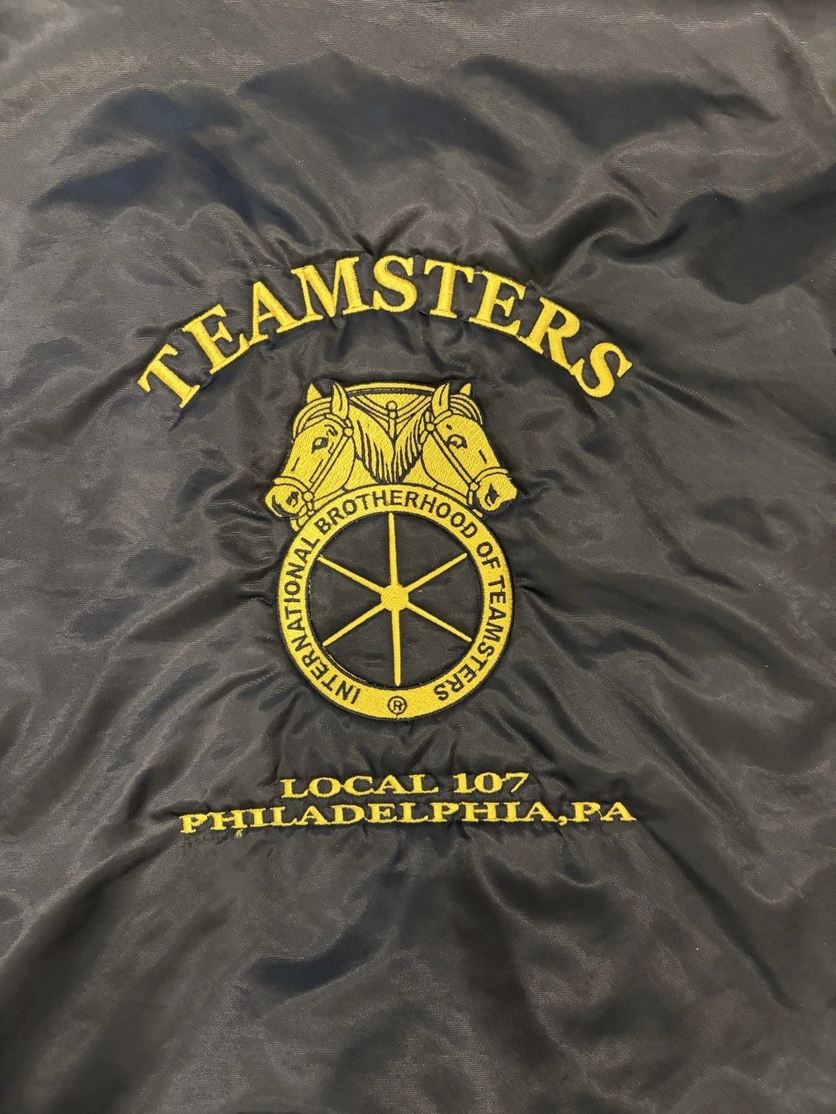 Vtg 90s Teamsters Local 107 Philly Satin Bomber Jacket 2XL Game Sportswear - product detail image 18