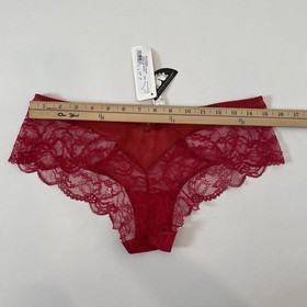 New Lise Charmel Red Lace Venice Boy Short Underwear Size L, Sexy Lingerie Panty