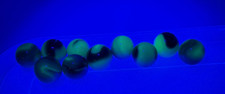 Lot of 10 Vintage Glass UV Glow Uranium Marbles