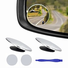 2 pcs Blind Spot Mirrors, 2" Round HD Glass Convex 360 Wide Angle Side Rear