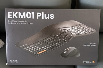 ProtoArc EKM01 Plus Ergonomic Wireless Keyboard Mouse Full Size Ergo Bluetooth