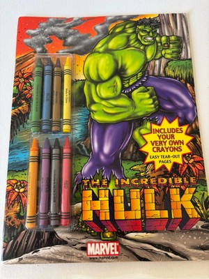 Marvel Incredible Hulk Coloring Activity Book Crayons 2003 Unused Kids Activity