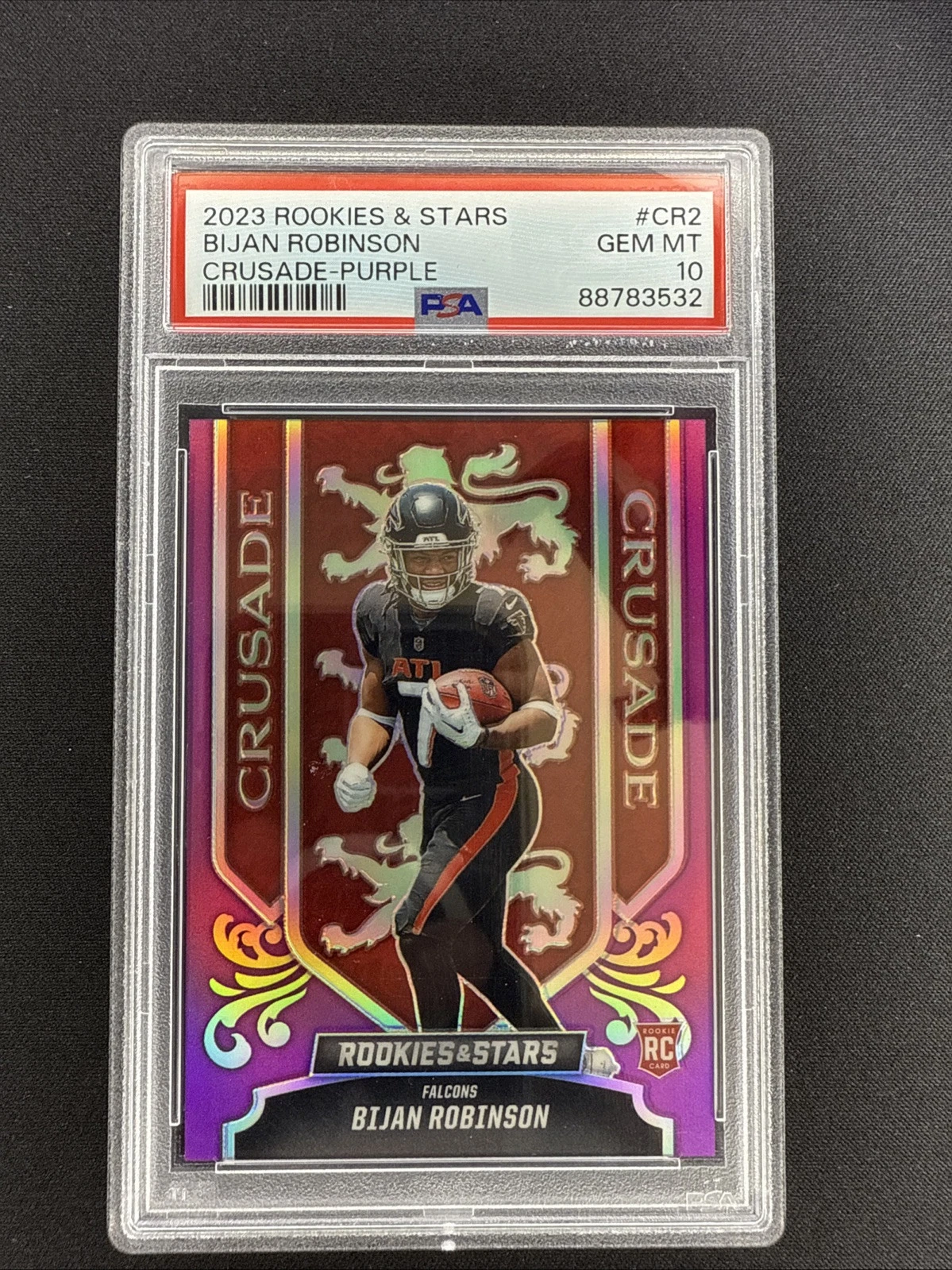 Bijan Robinson Panini Rookies & Stars Crusade #CR2 Purple