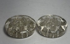 Set of 2 Vintage 3 inch 11 Hole Clear Glass Flower Frogs/Organization Pieces 4 