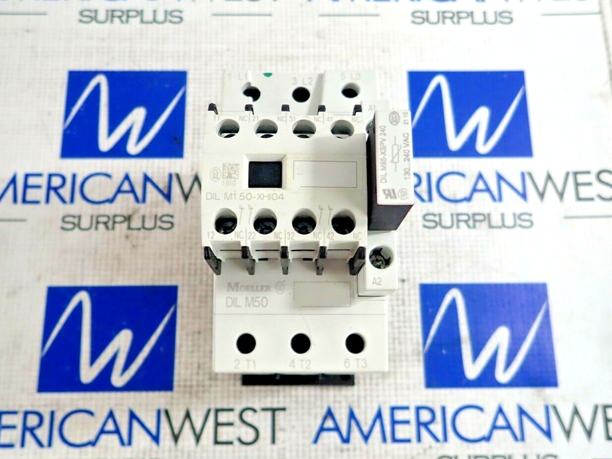Moeller DIL M(C)50 DIL M50 3 Pole 80 Amp 600V Contactor 240V Coil - Tested