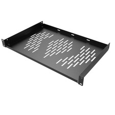 1U Server Rack Shelf Vented Cantilever Tray For 19 Inch Network Cabinet Black