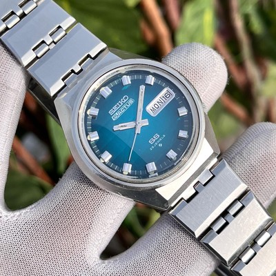 Vintage Seiko 5 Actus SS Automatic Turquoise Dial Japan Made Men