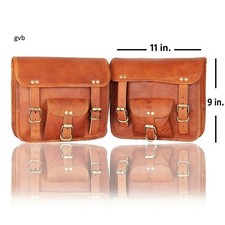 Bag Motorcycle Vintage Leather Saddle Tool Side Brown Goat Genuine Pouch Pannier