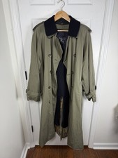 Burberry Vintage Nova Check Wool Lined Trench Coat Jacket Sz Men  s 48L London