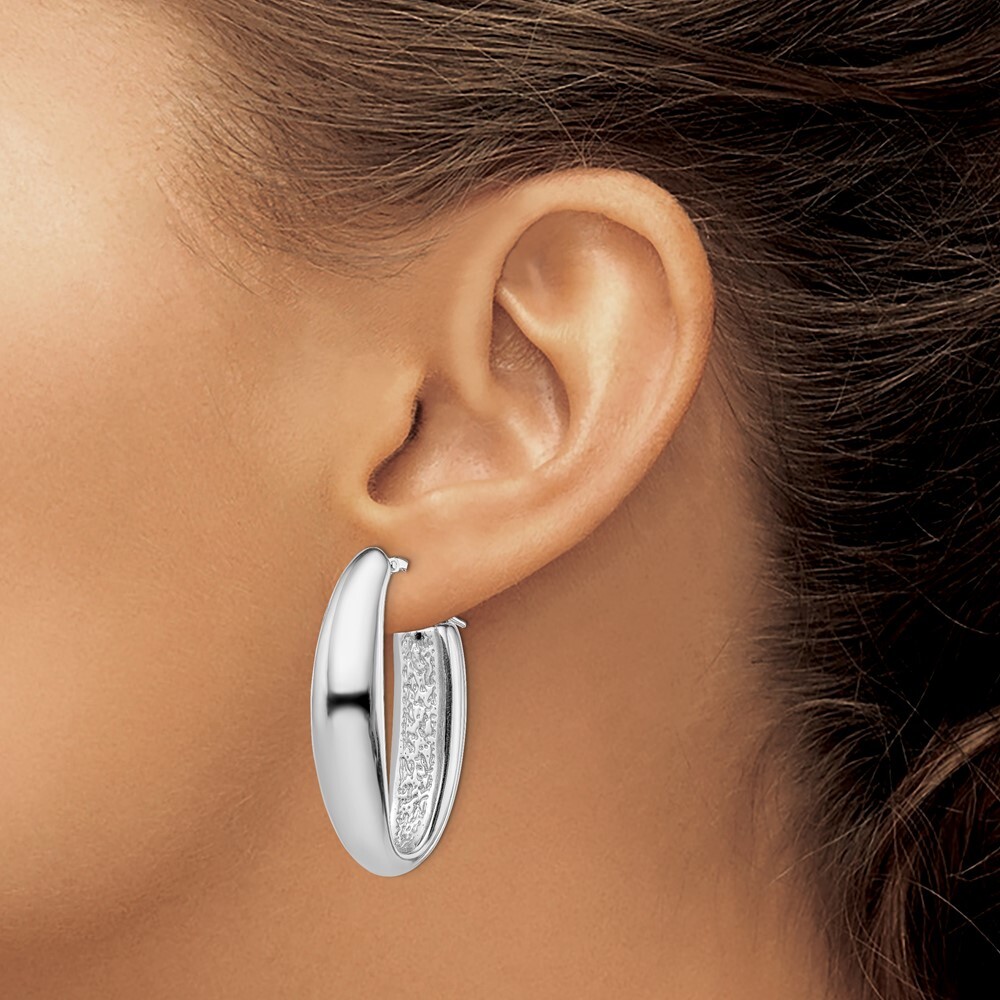 SILVER925 HOLLOW HOOP EARRINGS/シルバー/ピアス 925 Sterling Silver Hollow 11mm Oval Hoop Earrings 6.26g L