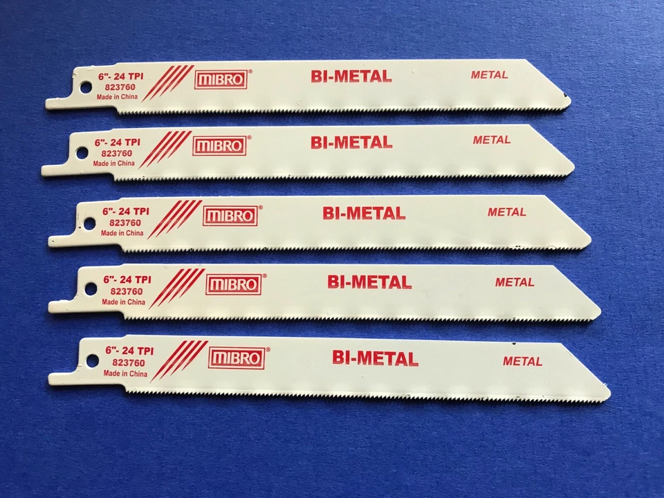 MIBRO  823760 BI-METAL PECIPRICATING SAW BLADE  6" X 24TPI FOR THIN METAL 5 PACK - Image 2 of 3