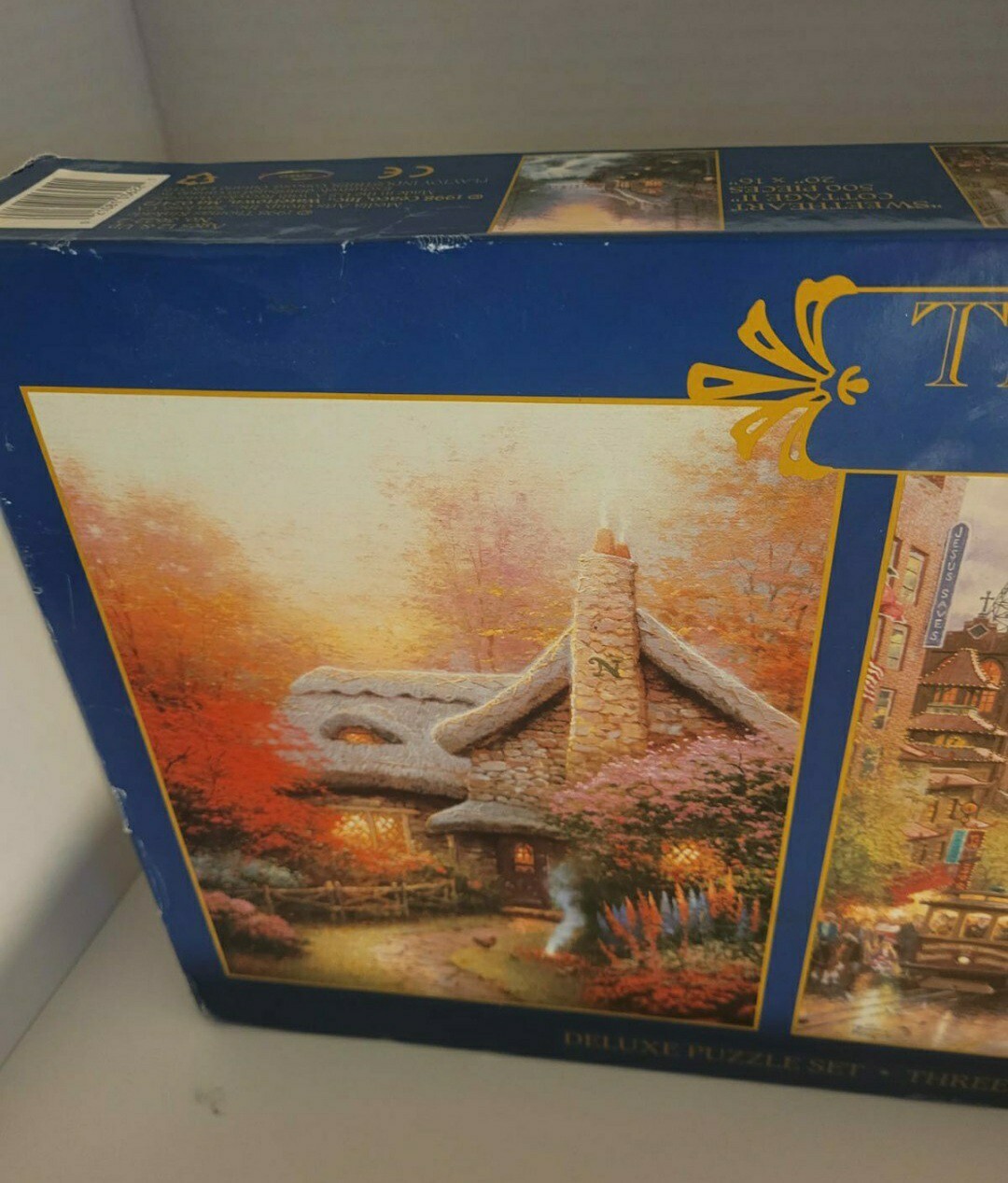 Thomas Kinkade Jigsaw Puzzle Deluxe Set Painter Of Light 3 Puzzles In